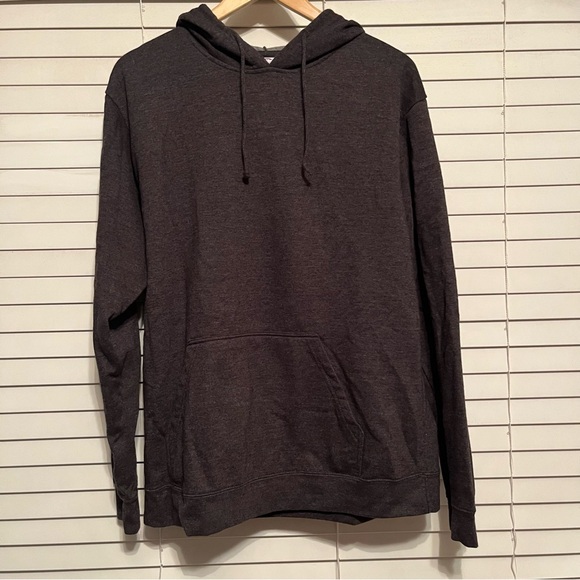 NWOT Heathered Gray Very Soft Fleece Drawstring Hoodie Sweatshirt - Picture 1 of 2